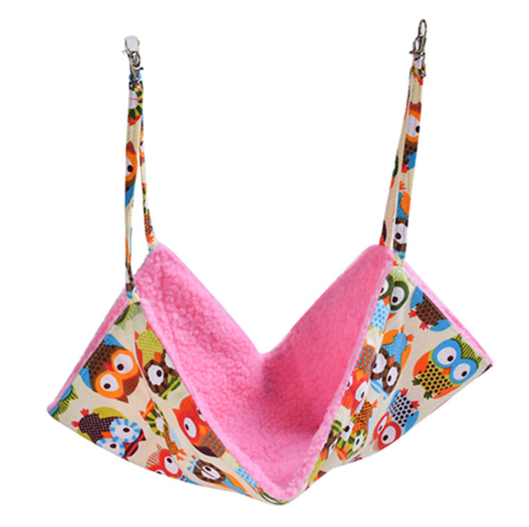 Hamac suspendu à motif hiboux avec doublure rose