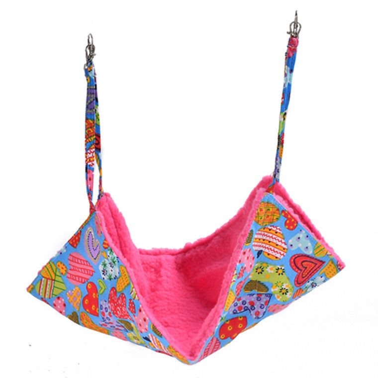 Hamac suspendu pour chat à intérieur rose et motif multicolore