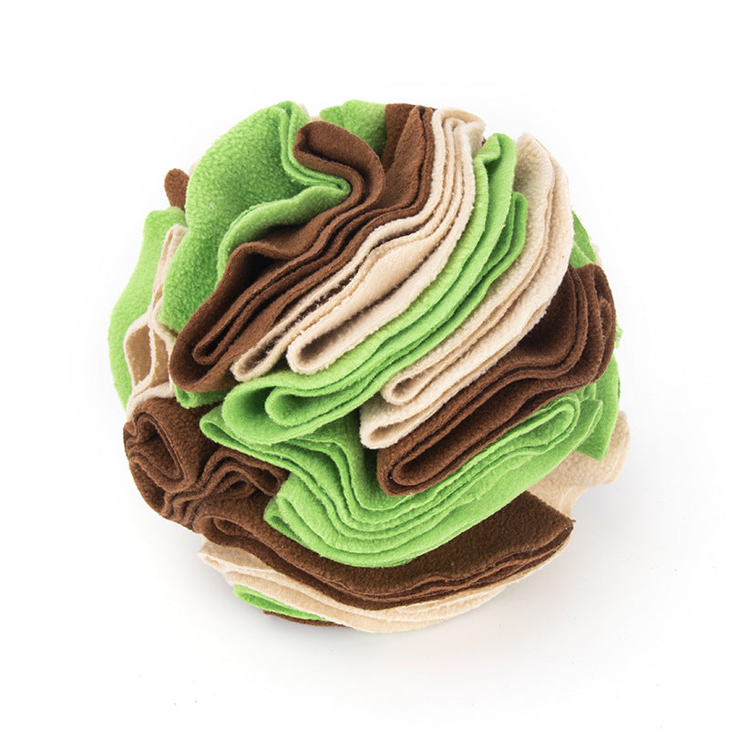 Balle de fouille en polaire dans les tons vert et marron