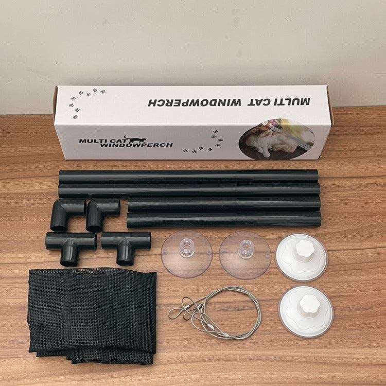 Kit de hamac pour chat avec supports et deux types de ventouses