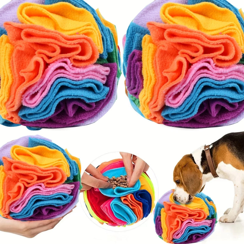 Balle de fouille multicolore : replis en polaire et utilisation